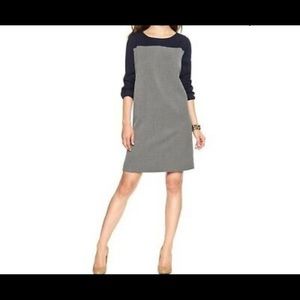 GAP Colorblock Shift Dress Navy/Gray ¾ Sleeve 10
